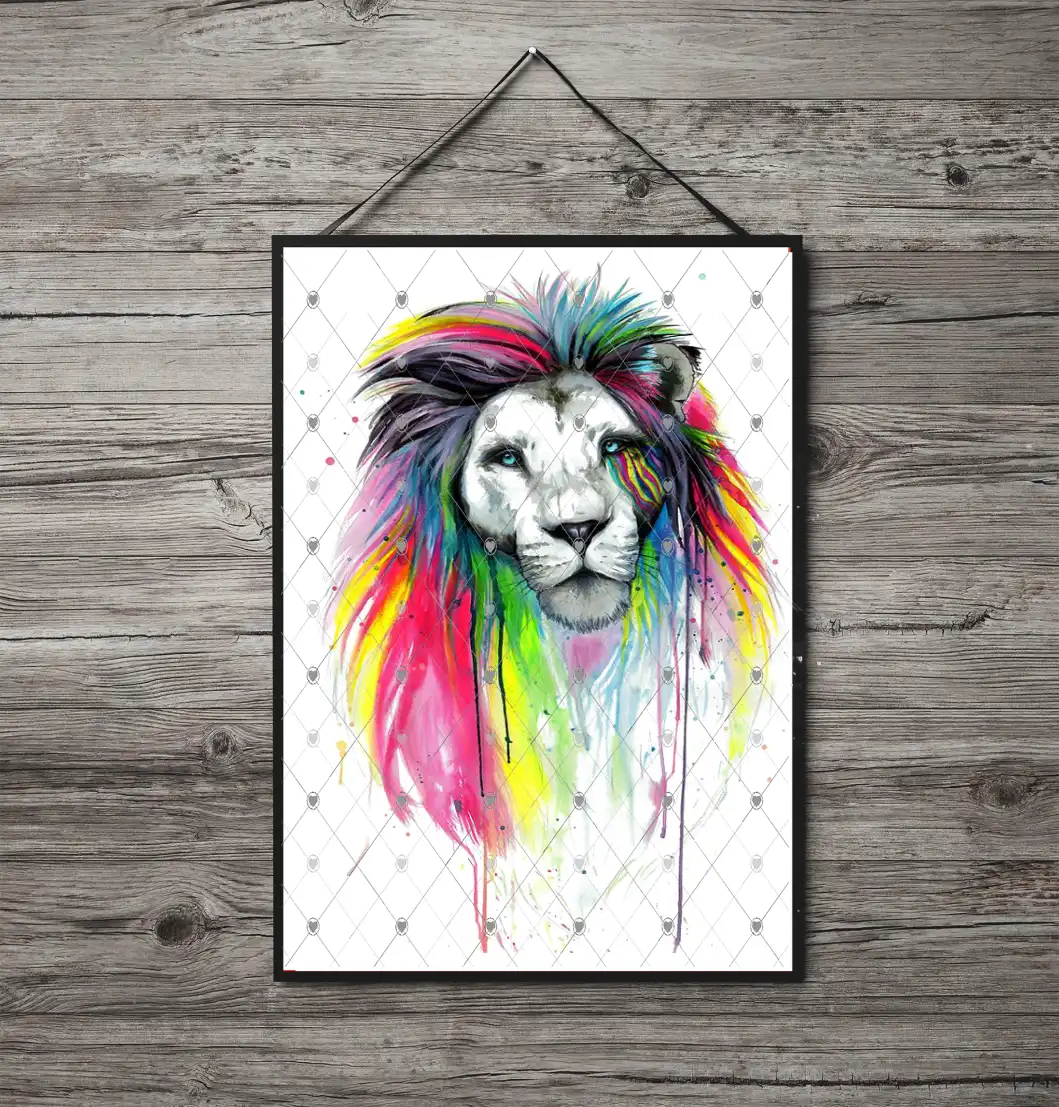 Lion A4 Print, Lion Custom Print, Personalised Art - Click Image to Close